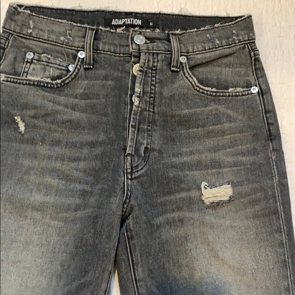 Post LA Adaptation Crop Kick Flare Distressed Black Jeans - Picture 8 of 16